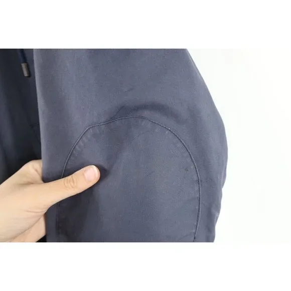 Vintage 90s Ralph Lauren Mens Medium Faded Waxed Cotton Lined Parka Jacket Blue